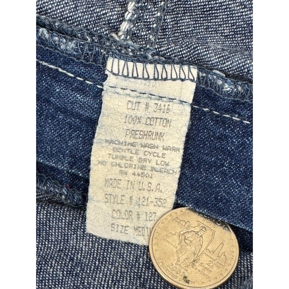 Vintage Carters‎ Watch The Wear Overalls Mens Medium Denim Bib Wide Leg 80s - Picture 6 of 10